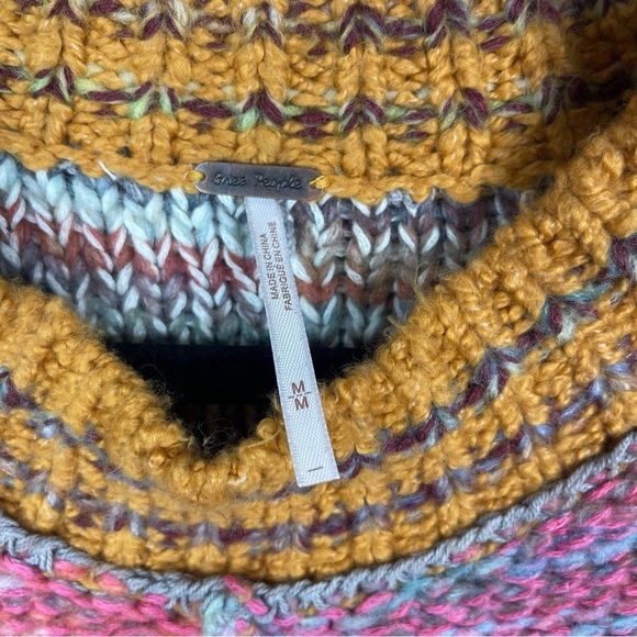Free People Dream State Oversized Pullover Knit Sweater In Rainbow Dream Size M - Picture 8 of 8
